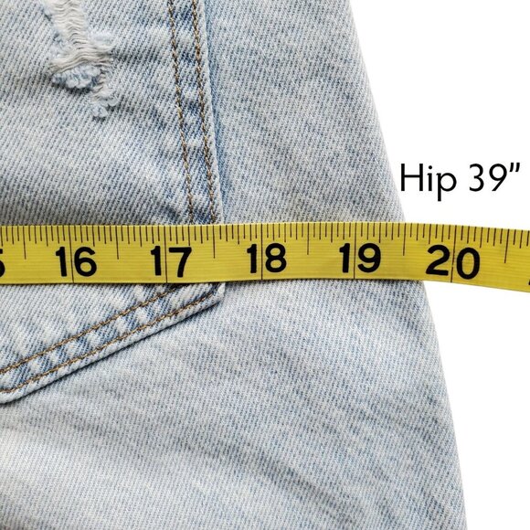 H&M & Denim Boyfriend Low Waist Light Wash Distressed Straight Leg Jeans Size 6 - Picture 13 of 15